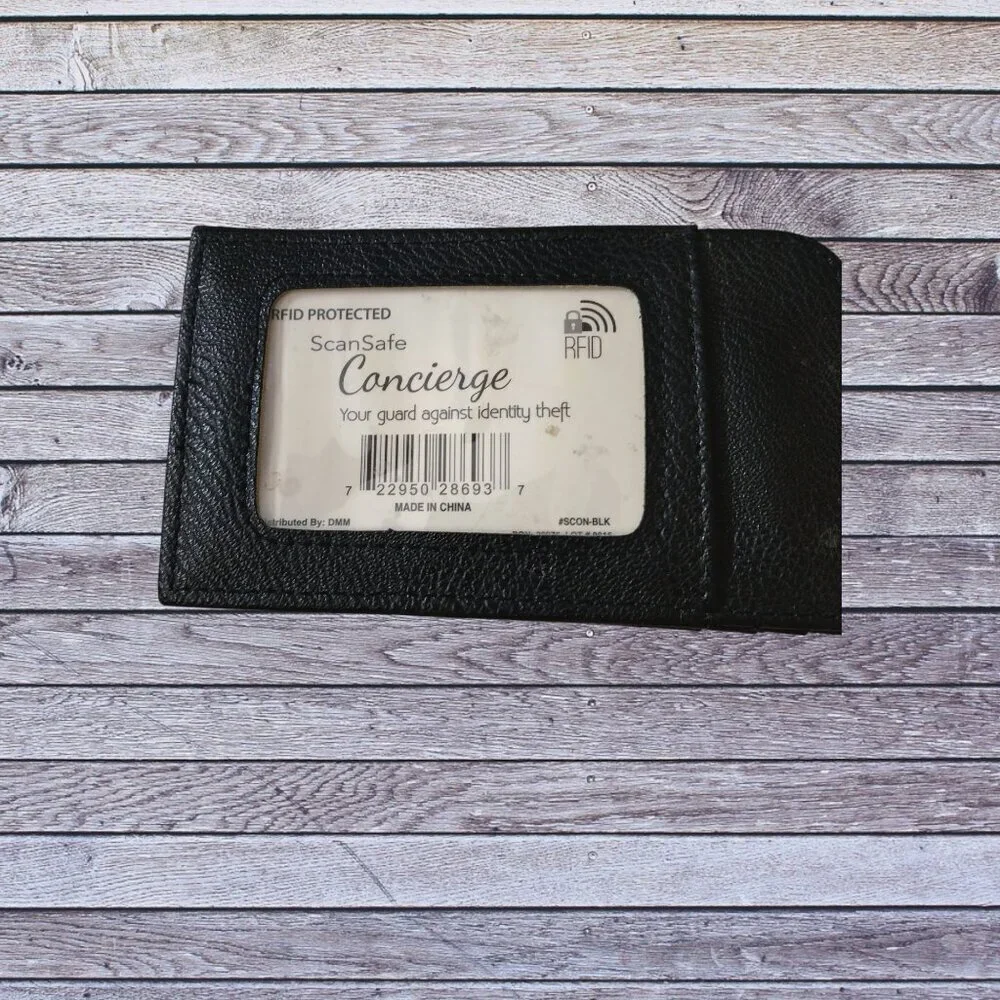 ScanSafe Concierge RFID Protected ID &  Credit Card Holder Black New Classic